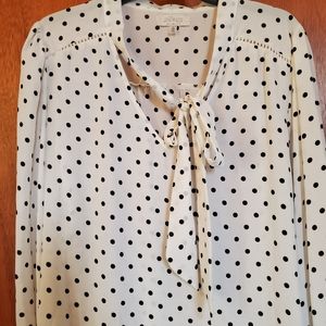 Black & White Polka Dot Tie Shirt